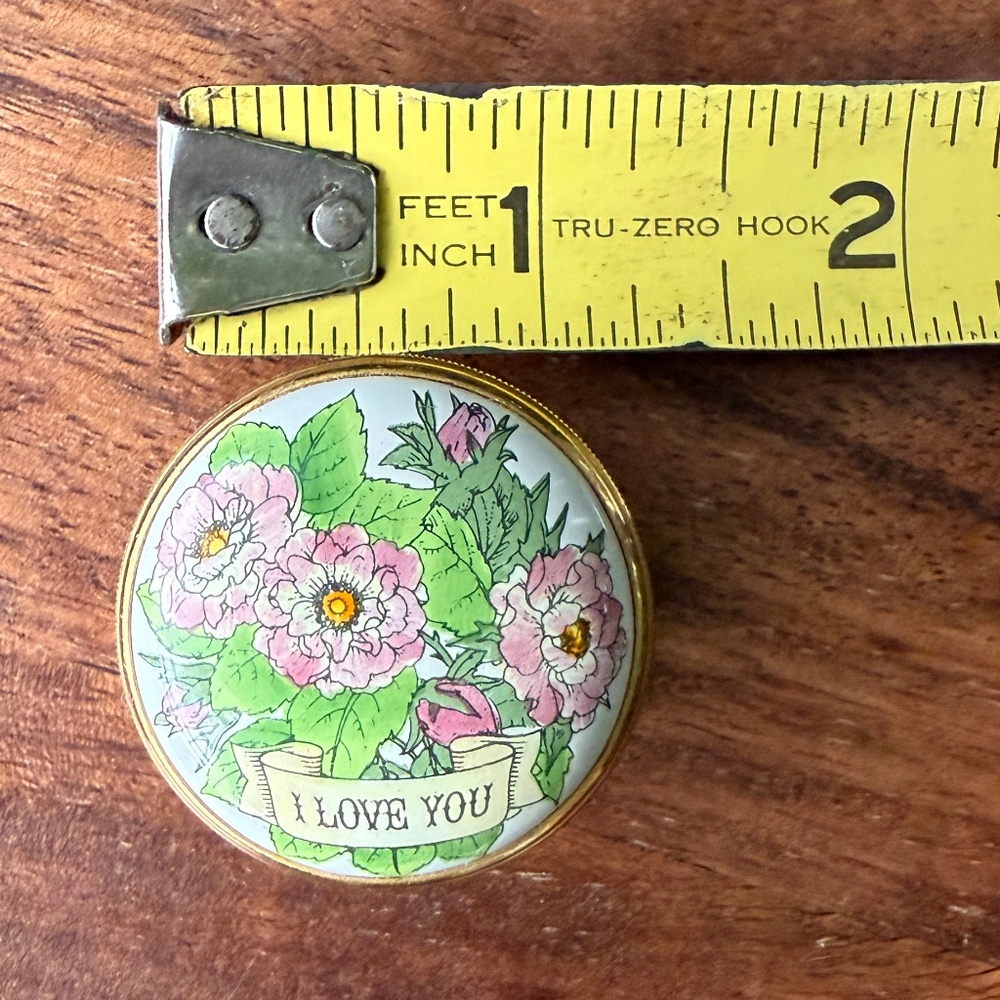 Halycyon Days ‘I Love You’ Enamel Box - 24 kt Gold Fittings with Orinial Box